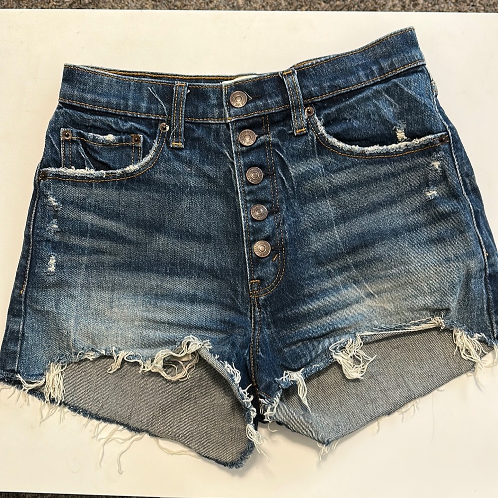 Abercrombie High Rise Mom Shorts Button Fly